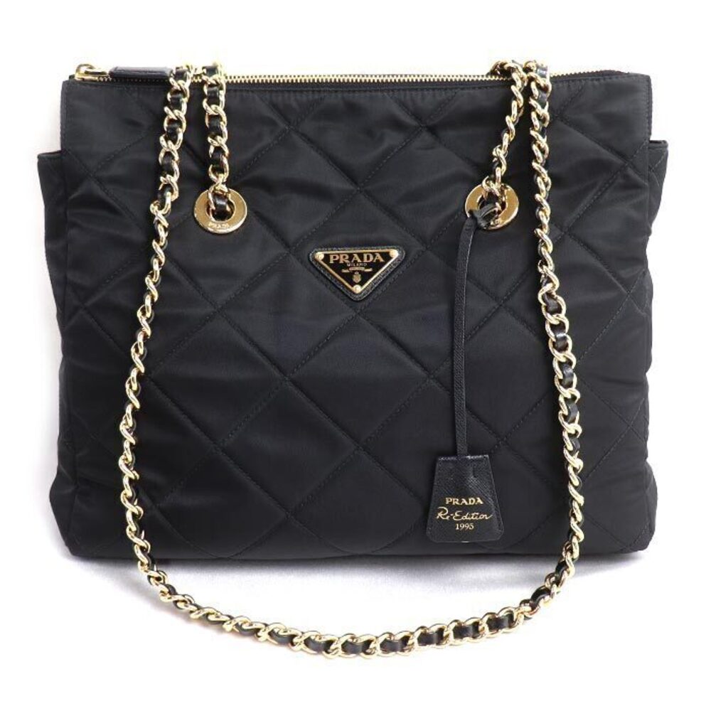 PRADA Re Edition Chain Shoulder Bag Black V COO